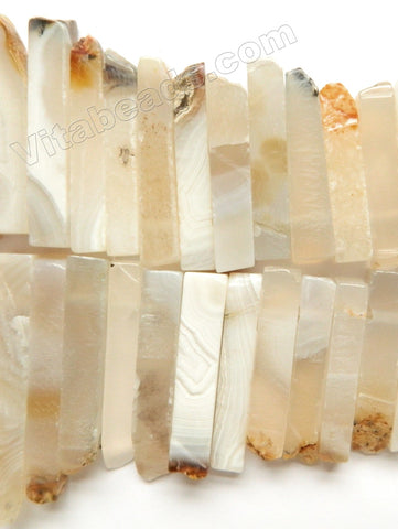 Natural Warm Agate - Graduated Top-drilled Long Rectangle Slabs  16"