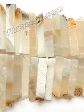 Natural Warm Agate - Graduated Top-drilled Long Rectangle Slabs  16"