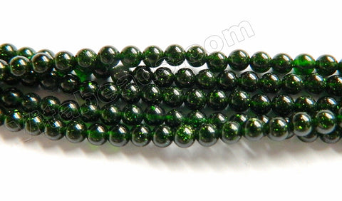 Green Goldstone  -  Small Smooth Round Beads  16"