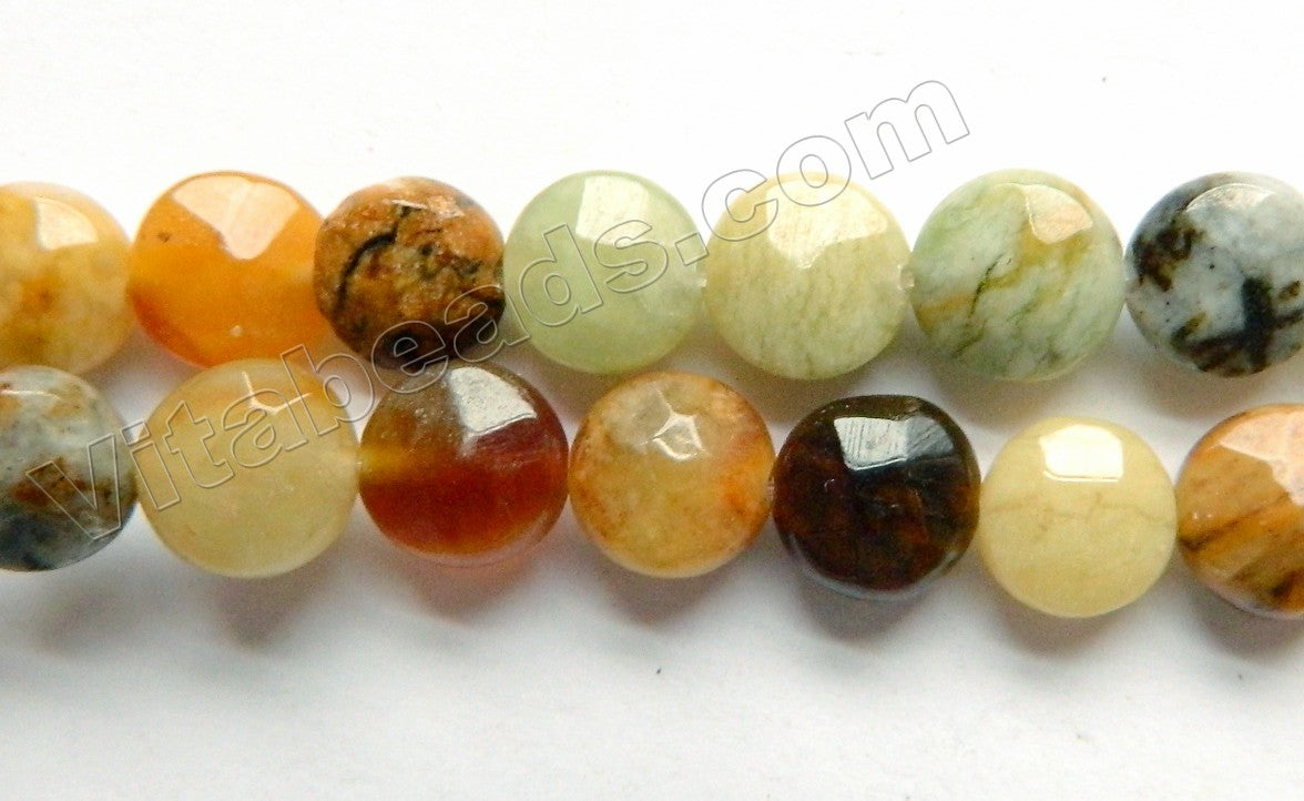 Fire New Jade  -  Faceted Coin  16"