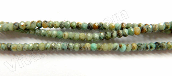 Light Africa Turquoise  -  Small Faceted Rondel  15"