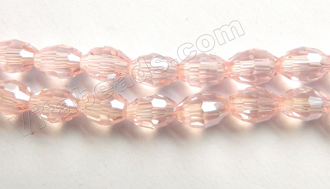 Pink Crystal  -  Small Faceted Rice  11"