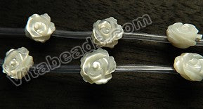 Mother of Pearl (White)  -  Carved Single Side Rose Bulbs  14"