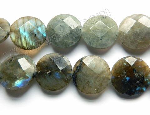 Labradorite  -  Faceted Coins  16"