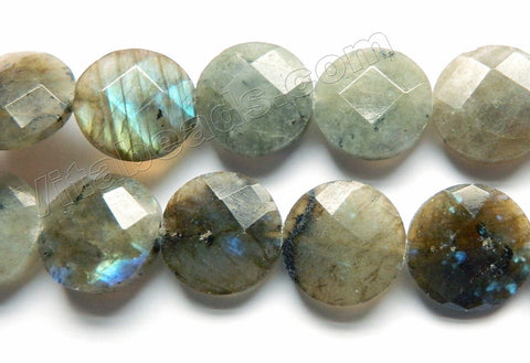 Labradorite  -  Faceted Coins  16"