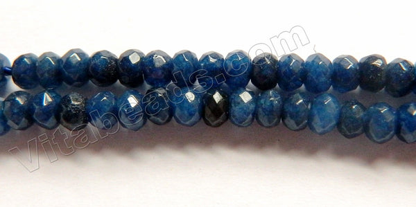 Dark Montana Blue Mashan Jade  -  Faceted Rondel  14"