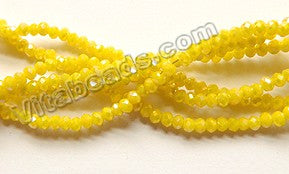 Coated Yellow Quartz  -  Small Faceted Rondel  16"
