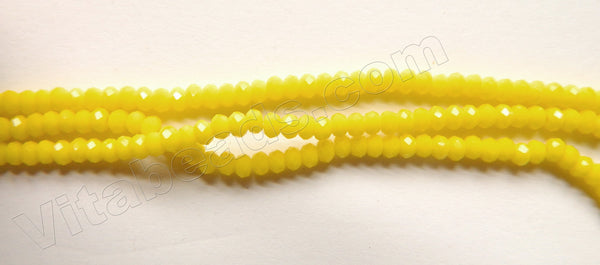 Lemon Yellow Quartz  -  Small Faceted Rondel  15.5"