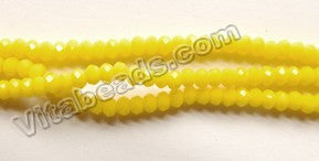 Lemon Yellow Quartz  -  Small Faceted Rondel  15.5"