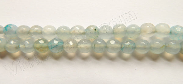 Pale Amazonite Fire Agate  -  Faceted Round  16"