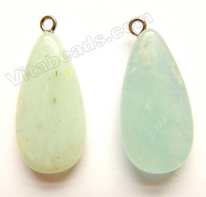 Ophiolite Chalcedony, Peruvian Natural - Smooth Puff Drop Pendant