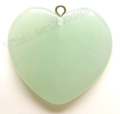 Ophiolite Chalcedony, Peruvian Natural - Smooth Heart Pendant