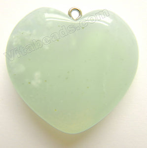 Ophiolite Chalcedony, Peruvian Natural - Smooth Heart Pendant