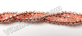 Bight Rose Gold Hematite A  -  Small Faceted Round 15"