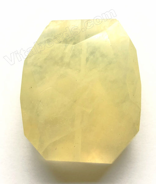 Faceted Nugget Pendant - Pineapple Qtz Dark