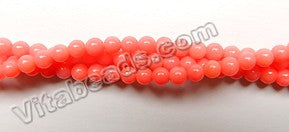 Peach Coral  -  Small Smooth Round Beads  15"