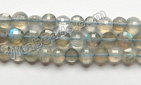 Light Labradorite Natural AAA  -  Small Diamond Cut Coins  16"