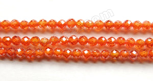 Bright Orange Garnet AAA  -  Small Faceted Round 15.5"