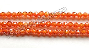 Bright Orange Garnet AAA  -  Small Faceted Round 15.5"