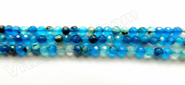 Blue Sardonix Agate  -  Small Faceted Round 15"