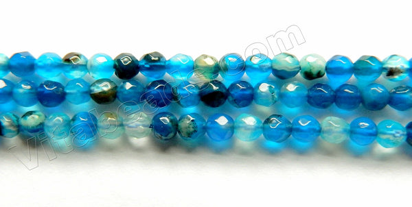 Blue Sardonix Agate  -  Small Faceted Round 15"