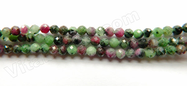 Ruby Zoisite Natural AA  -  Small Faceted Round 15"