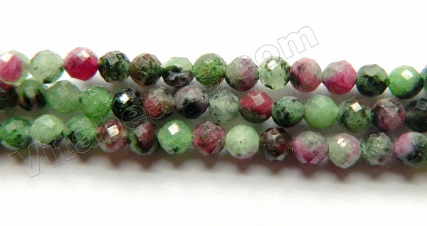 Ruby Zoisite Natural AA  -  Small Faceted Round 15"