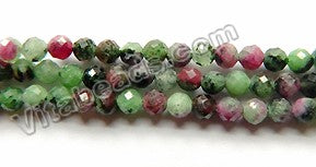 Ruby Zoisite Natural AA  -  Small Faceted Round 15"