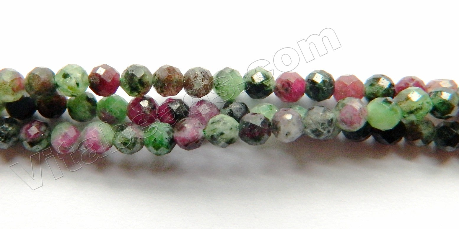 Ruby Zoisite Natural AA  -  Small Faceted Round 15"