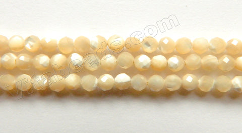 Natural Brown Mother of Pearl AA  -   Small Faceted Round  15.5"