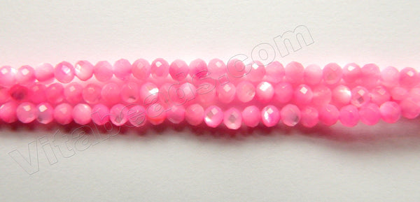 Hot Pink Mother of Pearl AA  -   Small Faceted Round  15.5"