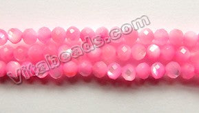 Hot Pink Mother of Pearl AA  -   Small Faceted Round  15.5"