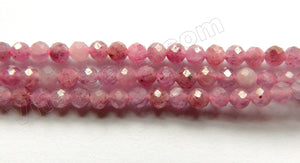 Natural Pink Tourmaline A  -  Small Faceted Round 15"