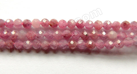 Natural Pink Tourmaline A  -  Small Faceted Round 15"