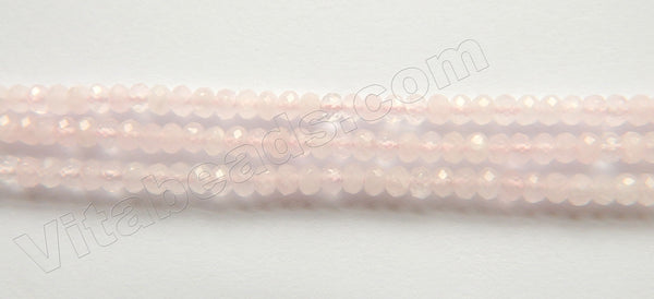 Rose Quartz Natural A  -  Small Faceted Rondell  15.5"