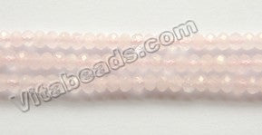 Rose Quartz Natural A  -  Small Faceted Rondell  15.5"