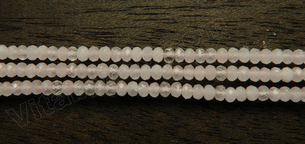 Rose Quartz Natural A  -  Small Faceted Rondell  15.5"