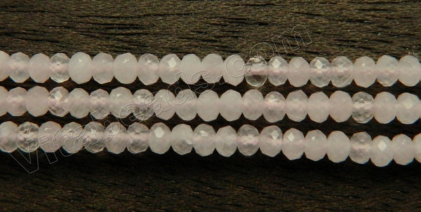 Rose Quartz Natural A  -  Small Faceted Rondell  15.5"