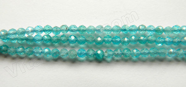 Deep Apatite Clear Natural AA  -  Small Faceted Round  15"