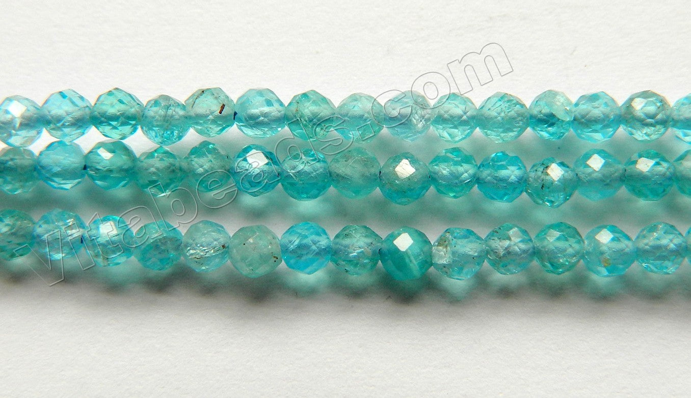 Deep Apatite Clear Natural AA  -  Small Faceted Round  15"