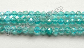 Deep Apatite Clear Natural AA  -  Small Faceted Round  15"