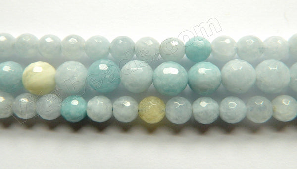 Multi Colored Aquamarine HK (Natural) AAA  -  Faceted Round 15"