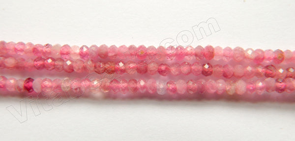 Natural Multi Ruby Quartz AAA  -  Small Faceted Rondell  15.5"