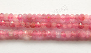 Natural Multi Ruby Quartz AAA  -  Small Faceted Rondell  15.5"