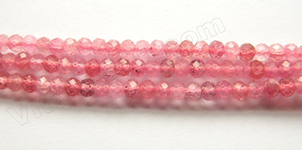 Natural Ruby Quartz A  -  Small Faceted Rondell  15.5"