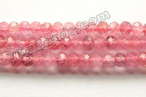 Natural Ruby Quartz A  -  Small Faceted Rondell  15.5"