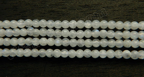 Rainbow Moonstone Natural  -  Small Smooth Round Beads  15"
