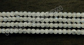 Rainbow Moonstone Natural  -  Small Smooth Round Beads  15"