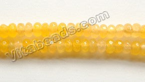 Light Yellow Jade  -  Small Faceted Rondel  15"