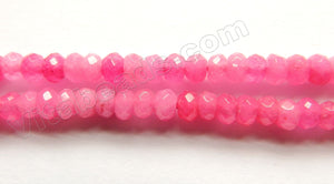Multi Fuchsia Pink Mashan Jade  -  Small Faceted Rondel  15"